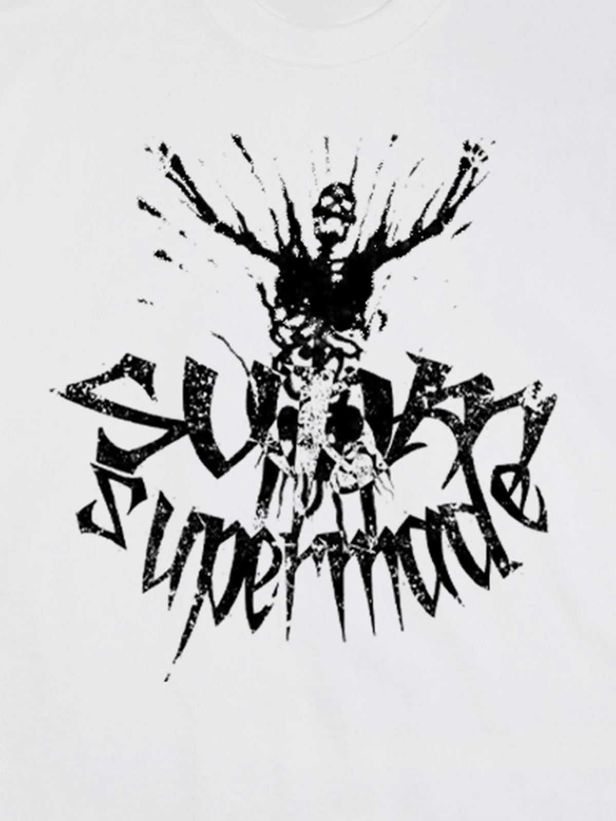 Gothic Skull Distressed Letter T-Shirt - Image 32