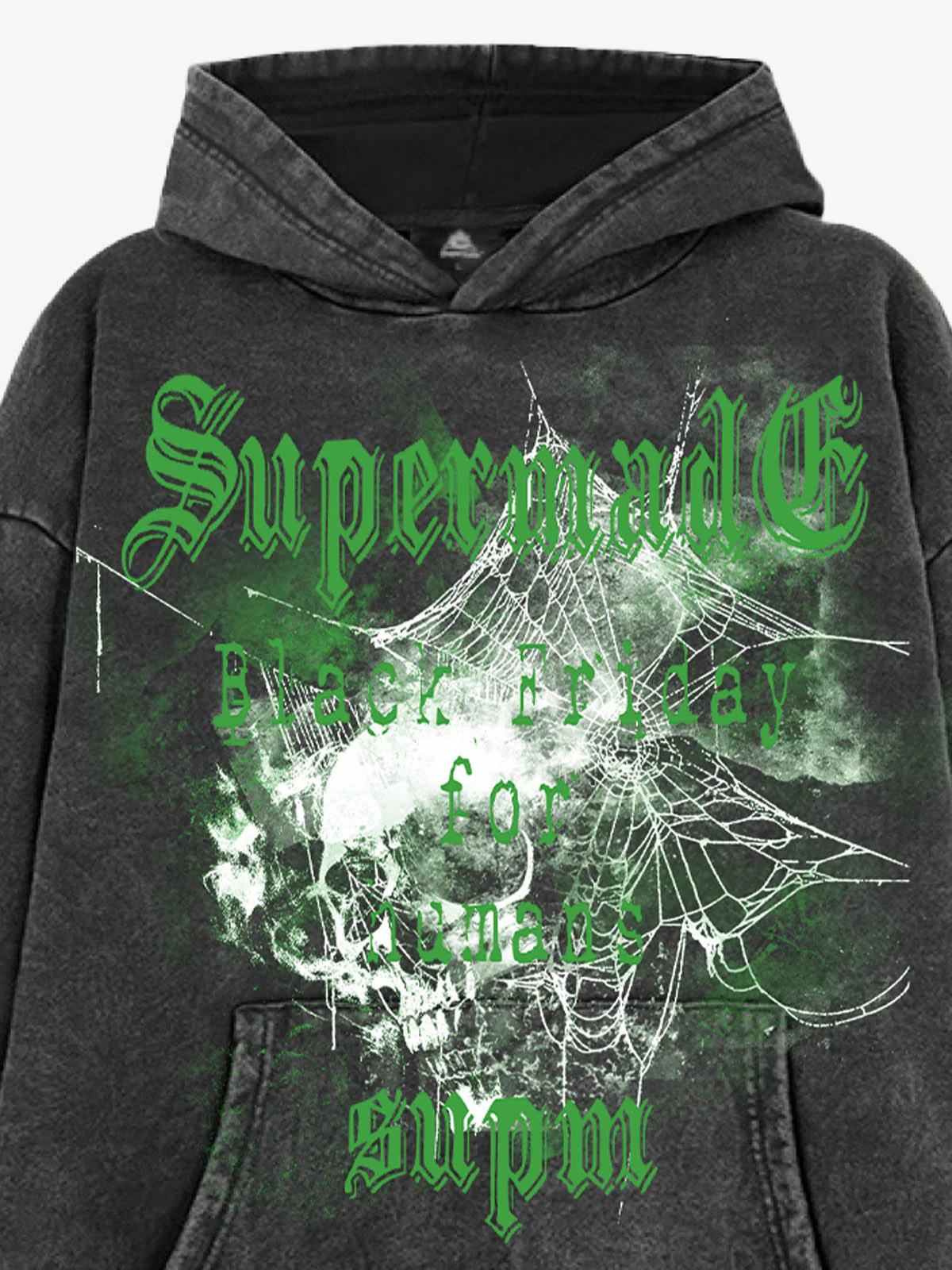 Gothic Skull Spider Web Graphic Hoodie - Image 12