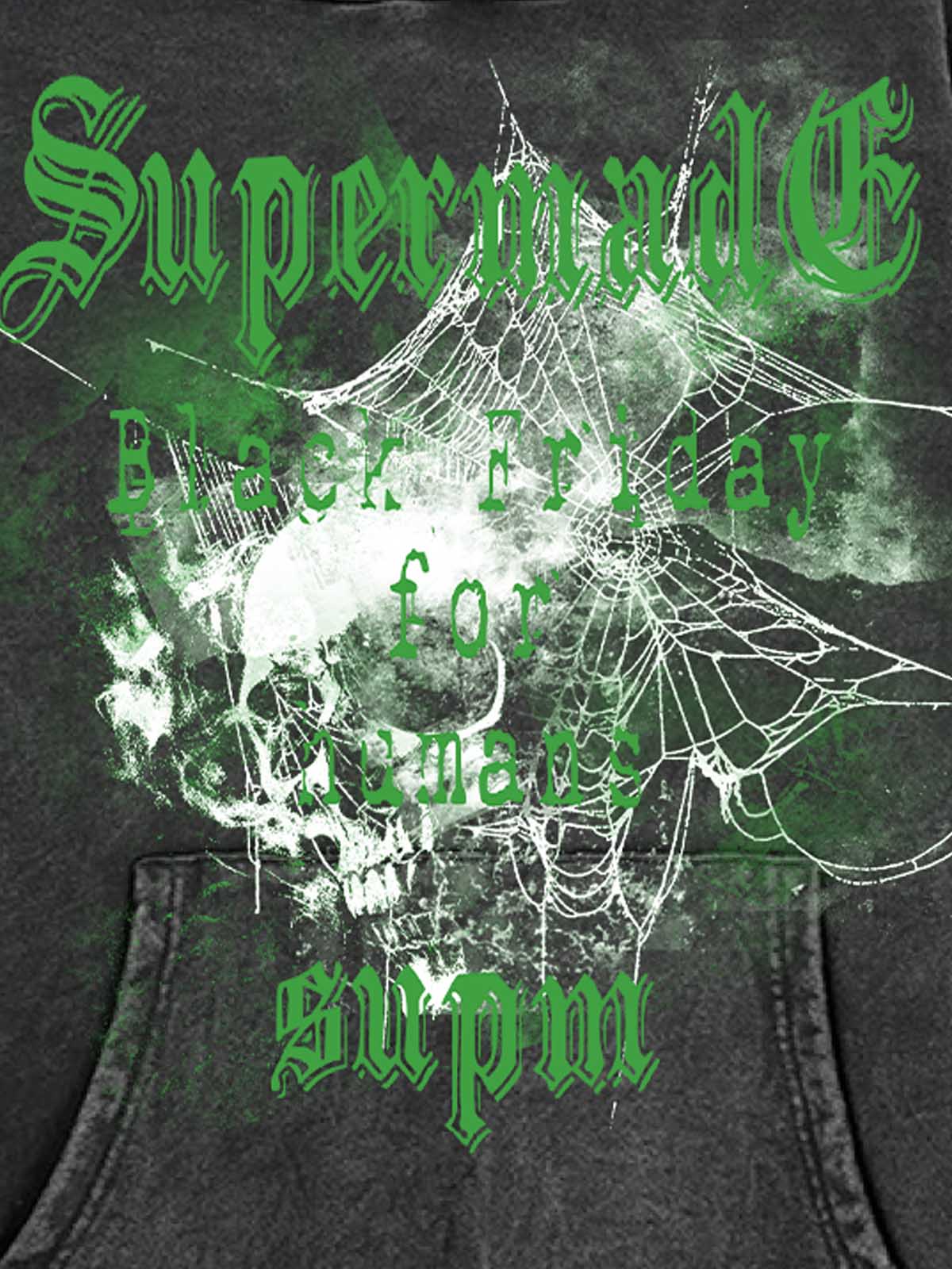 Gothic Skull Spider Web Graphic Hoodie - Image 13