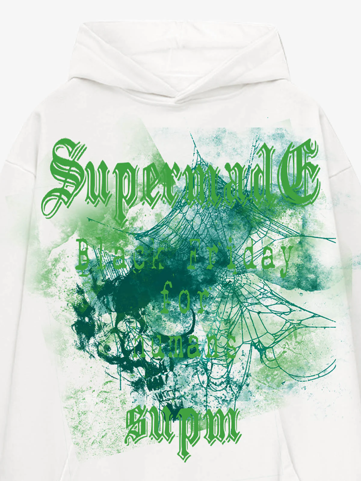 Gothic Skull Spider Web Graphic Hoodie - Image 15