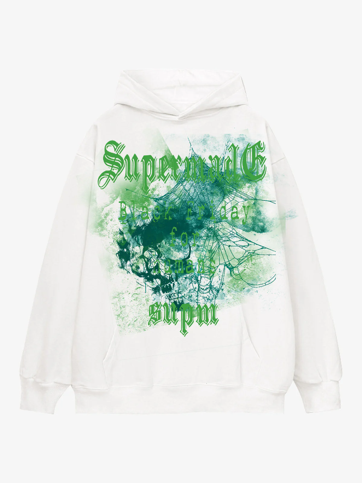 Gothic Skull Spider Web Graphic Hoodie - Image 3