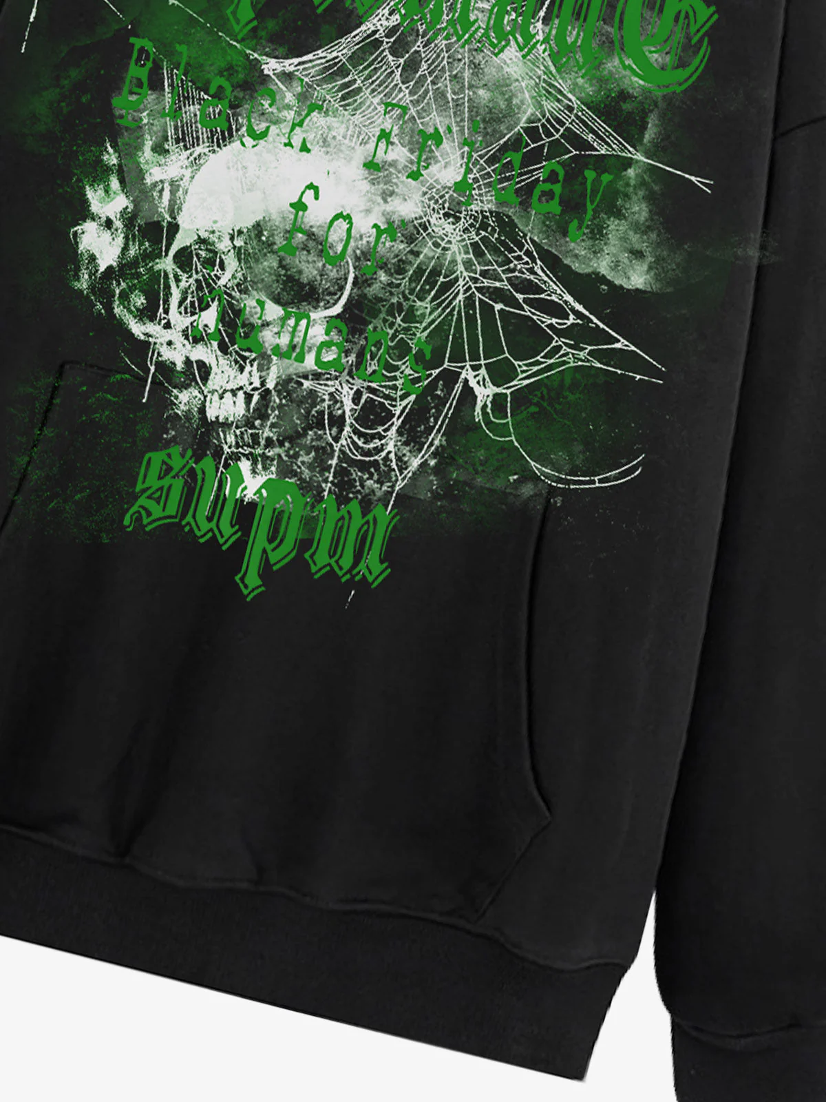 Gothic Skull Spider Web Graphic Hoodie - Image 8