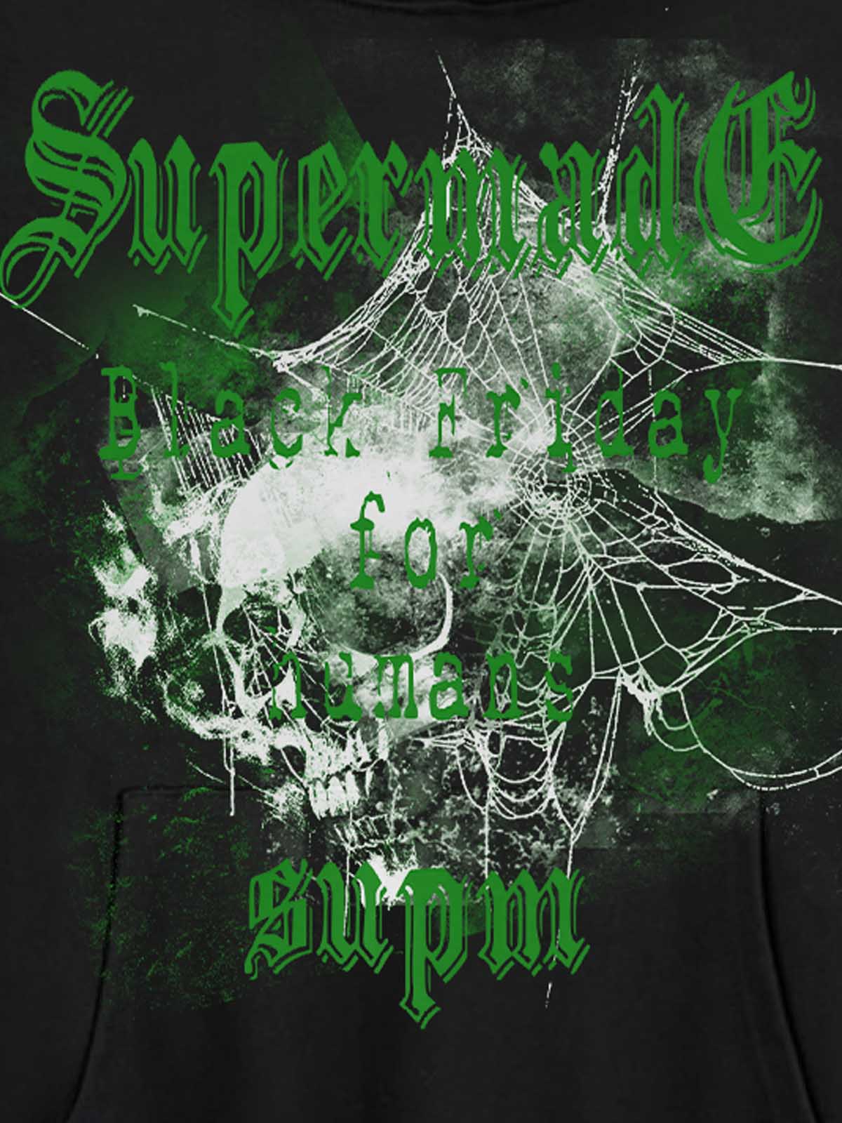 Gothic Skull Spider Web Graphic Hoodie - Image 9