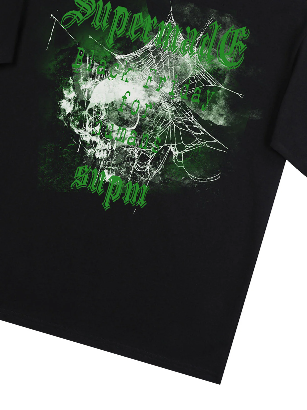 Gothic Skull Spiderweb Graphic T-Shirt - Image 10