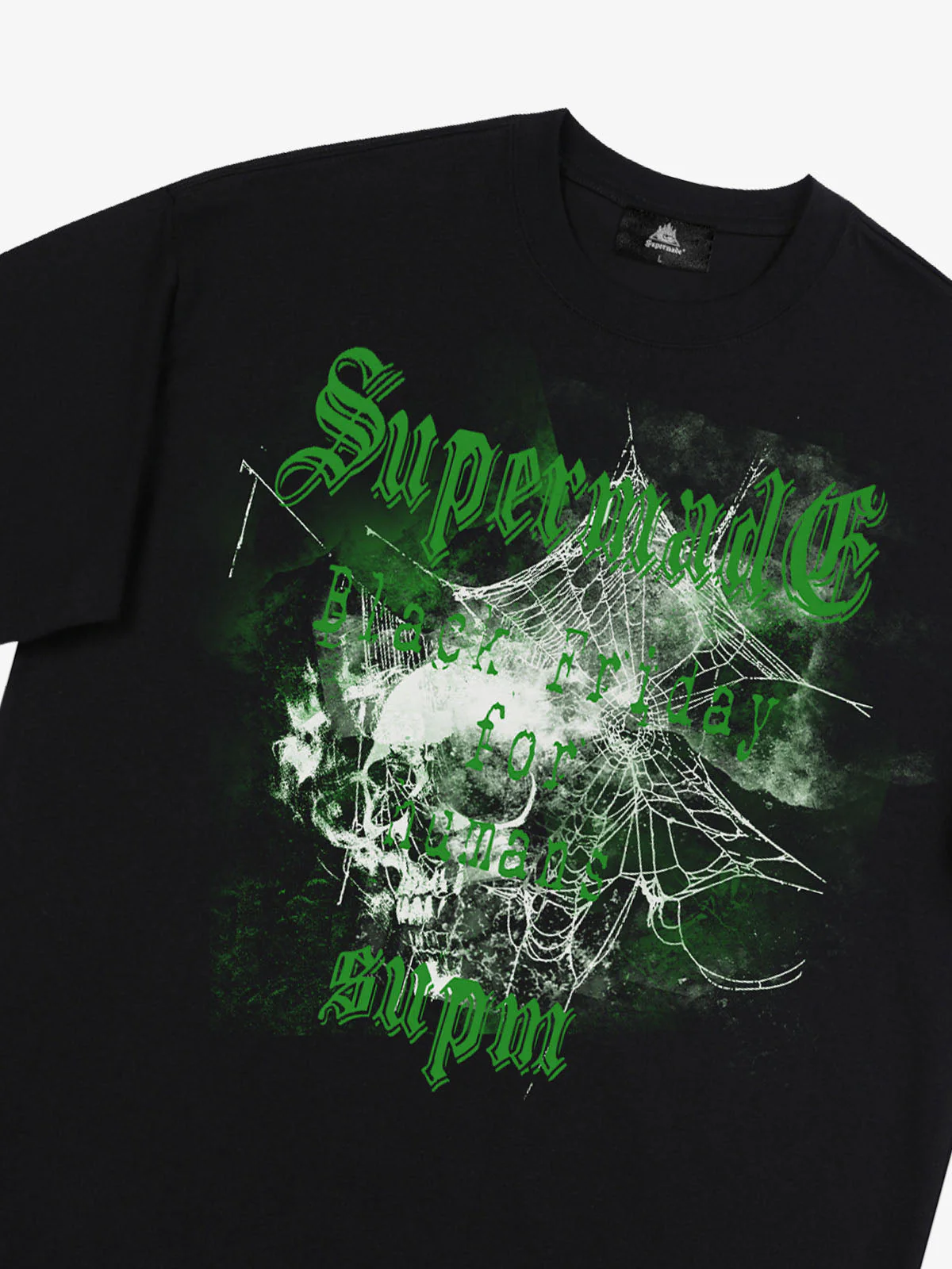 Gothic Skull Spiderweb Graphic T-Shirt - Image 11
