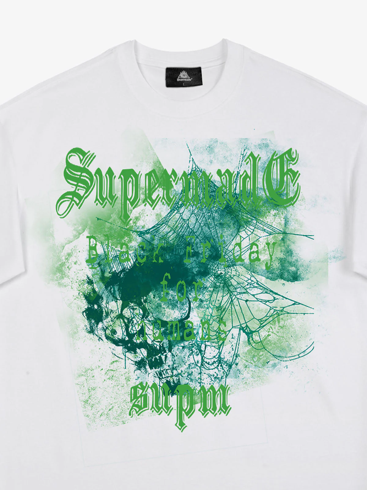 Gothic Skull Spiderweb Graphic T-Shirt - Image 23
