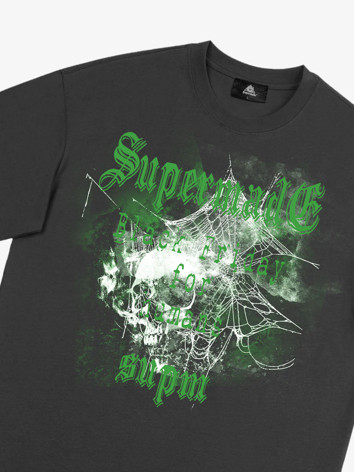 Gothic Skull Spiderweb Graphic T-Shirt - Image 31