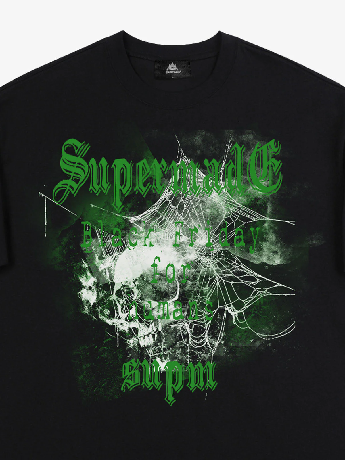 Gothic Skull Spiderweb Graphic T-Shirt - Image 9