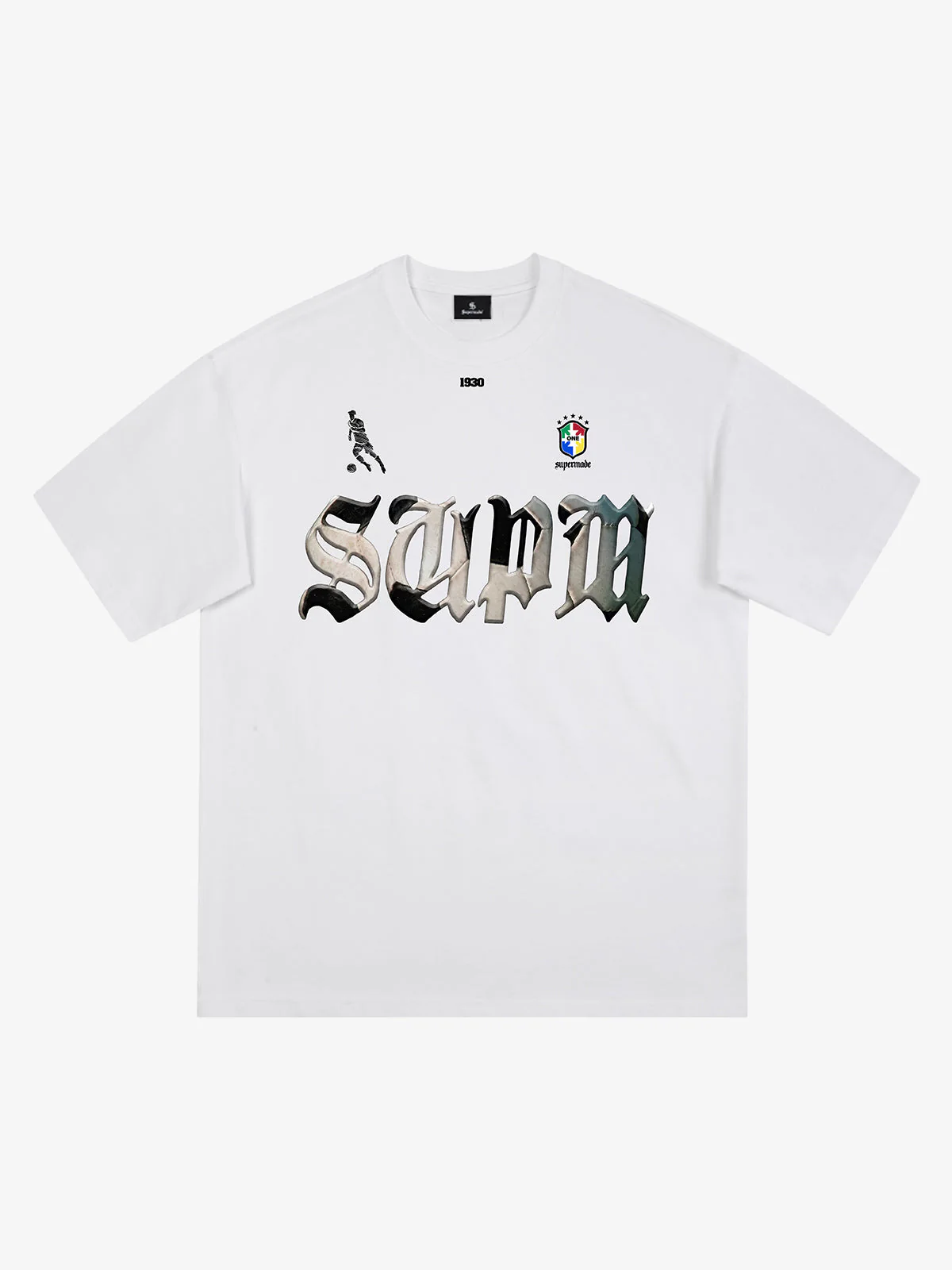 Gothic "SUPM" Soccer Graphic T-Shirt - Image 2