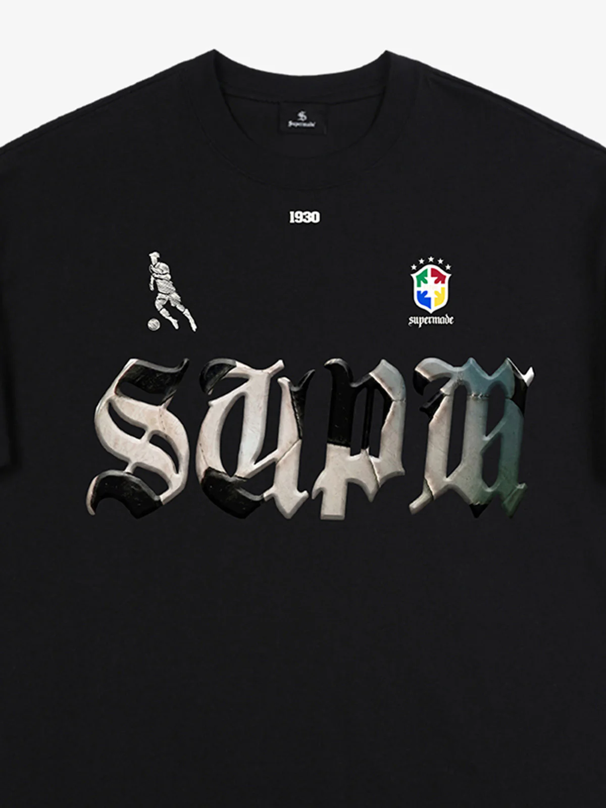 Gothic "SUPM" Soccer Graphic T-Shirt - Image 3