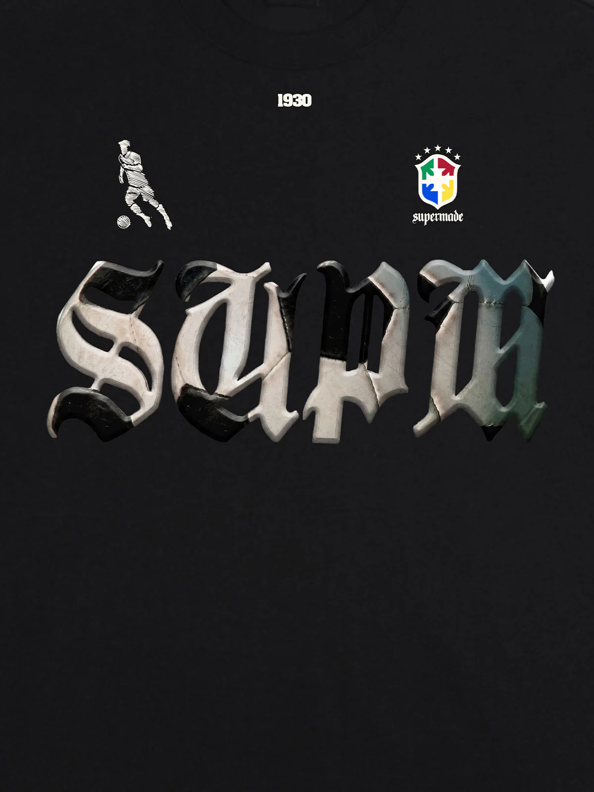 Gothic "SUPM" Soccer Graphic T-Shirt - Image 4