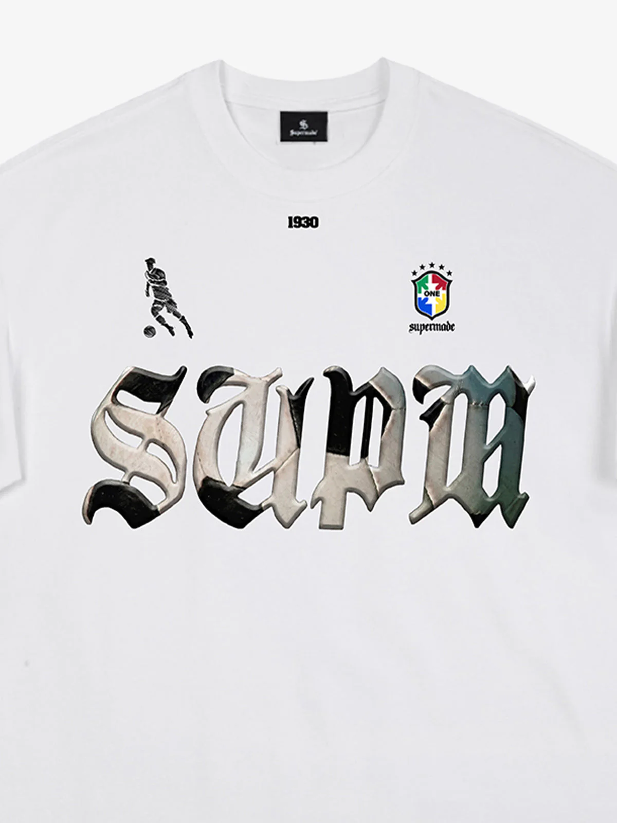 Gothic "SUPM" Soccer Graphic T-Shirt - Image 7