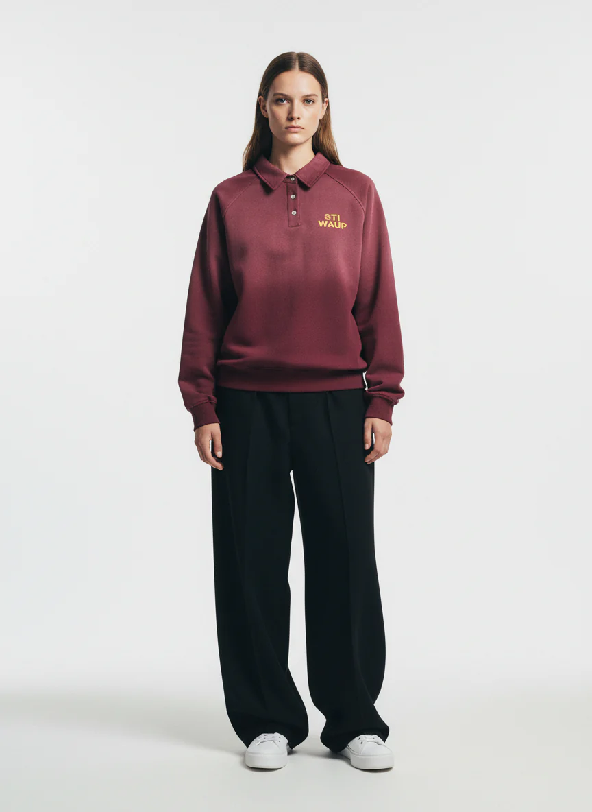 Gradient Print Lapel Long-sleeved Sweatshirt - Image 3