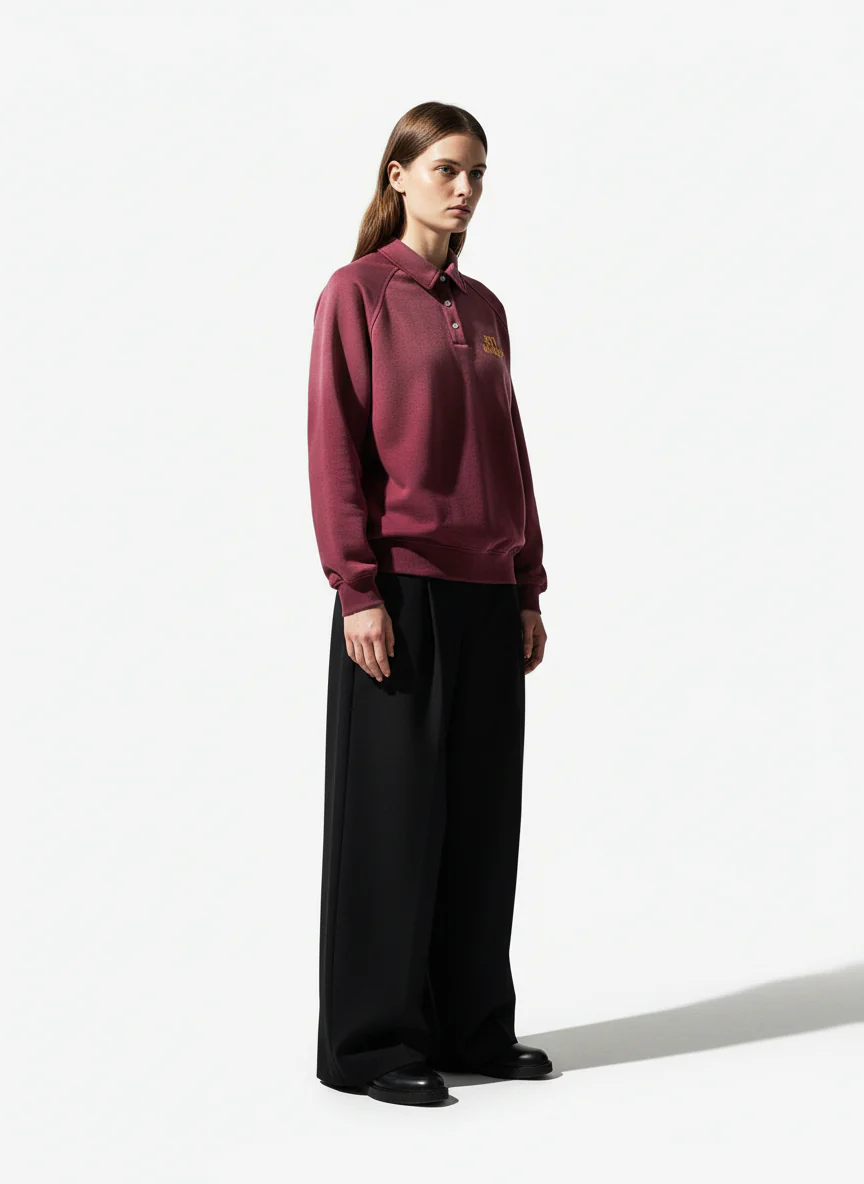 Gradient Print Lapel Long-sleeved Sweatshirt - Image 5