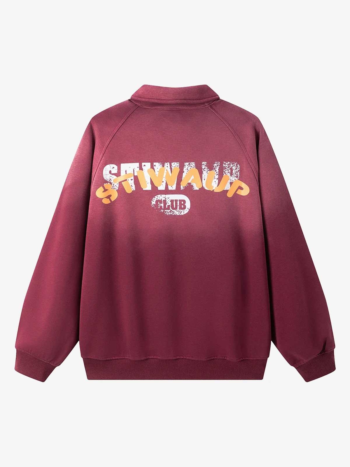 Gradient Print Lapel Long-sleeved Sweatshirt - Image 6