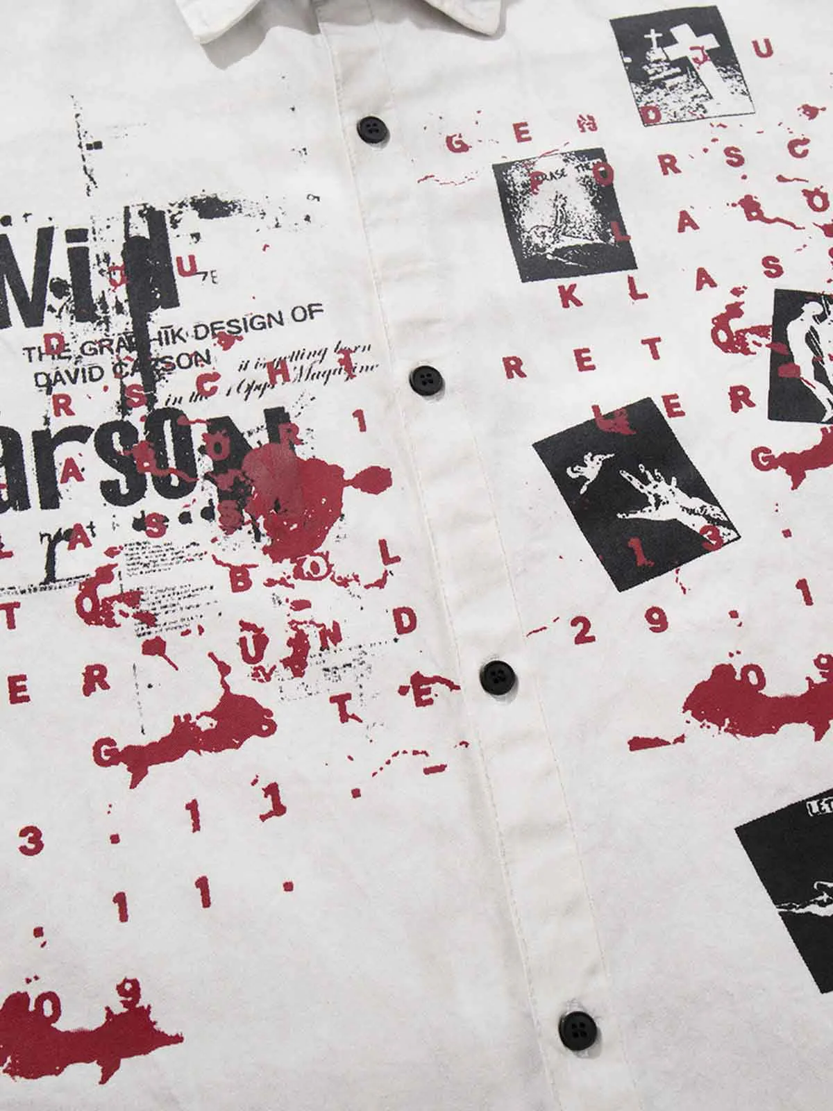 Graphic Patchwork Paint Splatter Shirt - Image 5