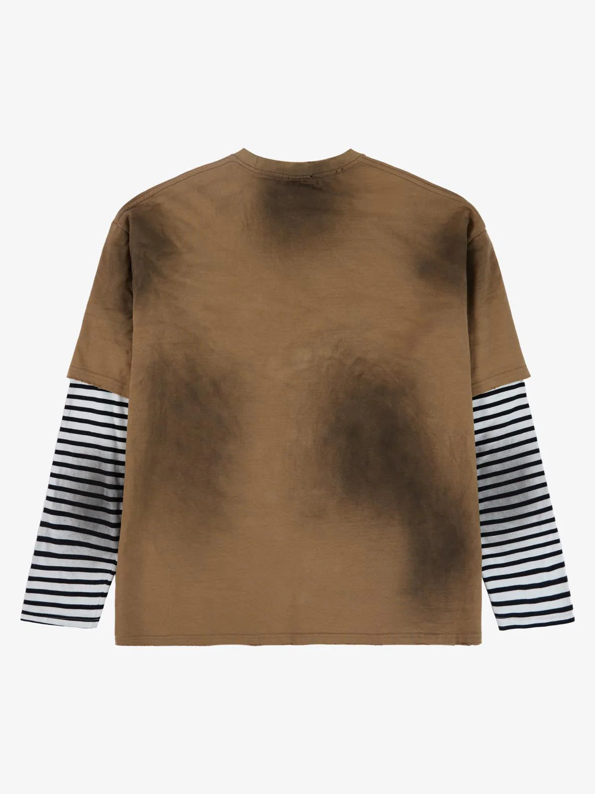 Grunge Graphic Distressed Cage Striped Long-Sleeve T-Shirt - Image 4