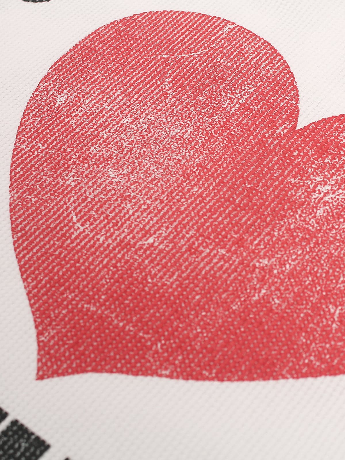 Heart Slogan Graphic Contrast Sleeve Waffle Knit T-Shirt - Image 3