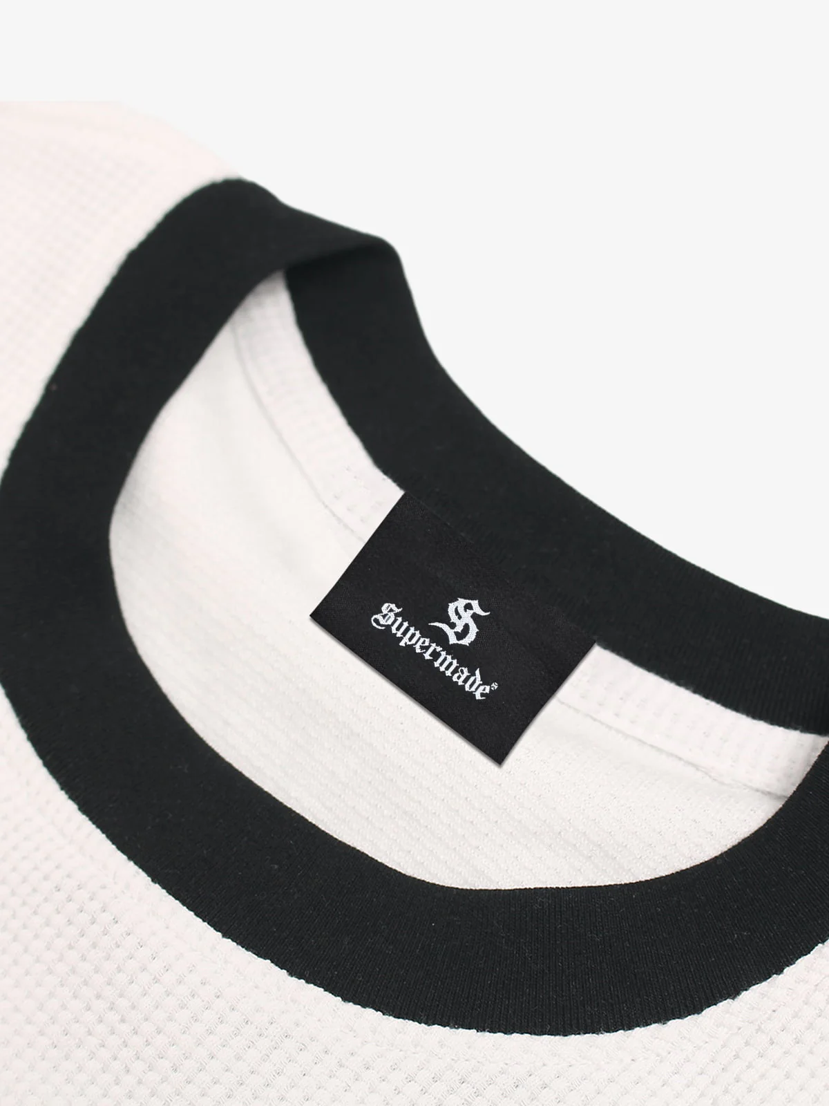 Heart Slogan Graphic Contrast Sleeve Waffle Knit T-Shirt - Image 6