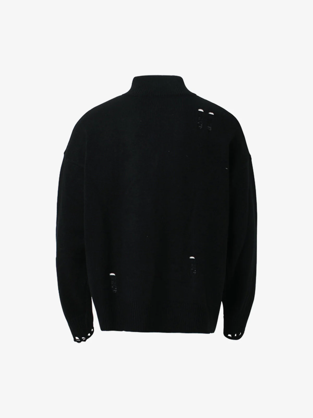Heavy Cut Turtleneck Cardigan Zipper Sweater - Image 11