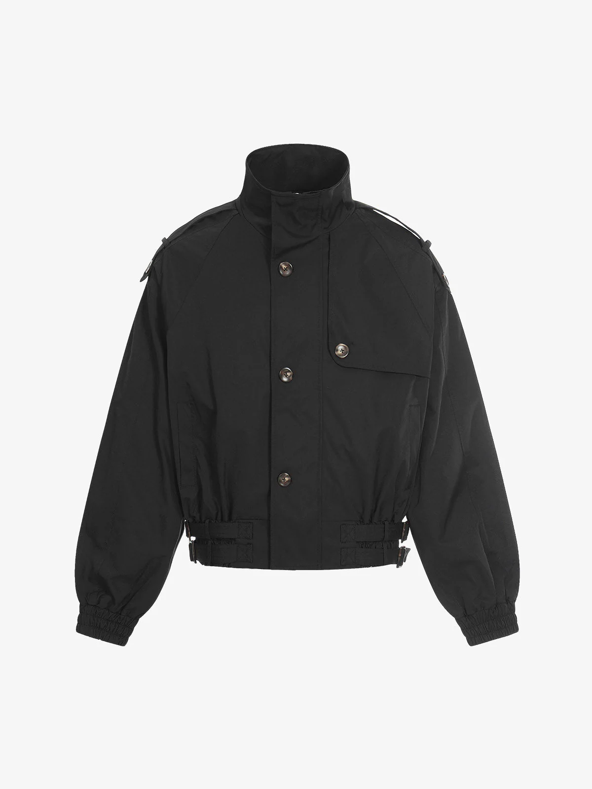 High Neck Belted Utility Cropped Jacket - Image 2