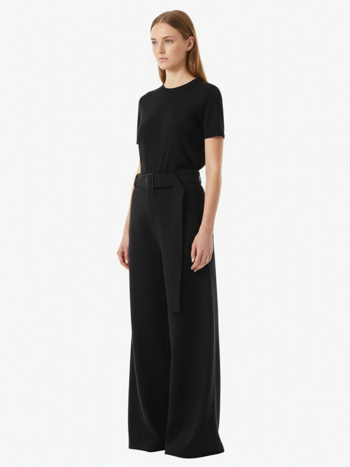 High Street Belt Pleated Flared Scimitar Pants - Image 5