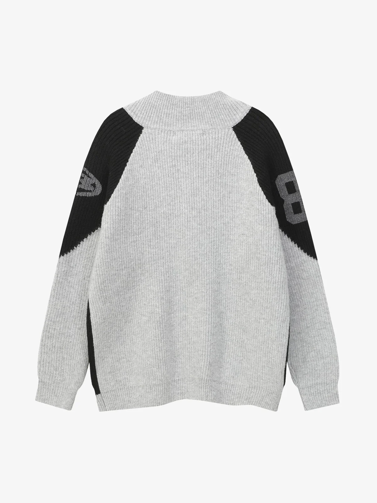 High Street Biker Style Patchwork Zip-up Knitted Jacket - Image 11