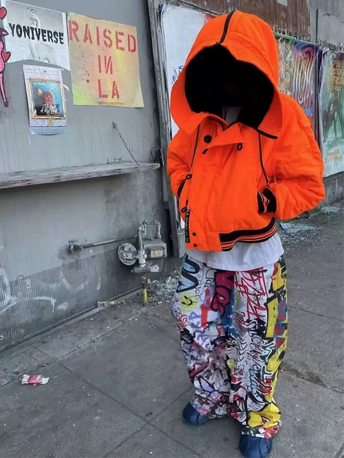 High Street Digital Print Graffiti Wide-Leg Jeans - Image 6