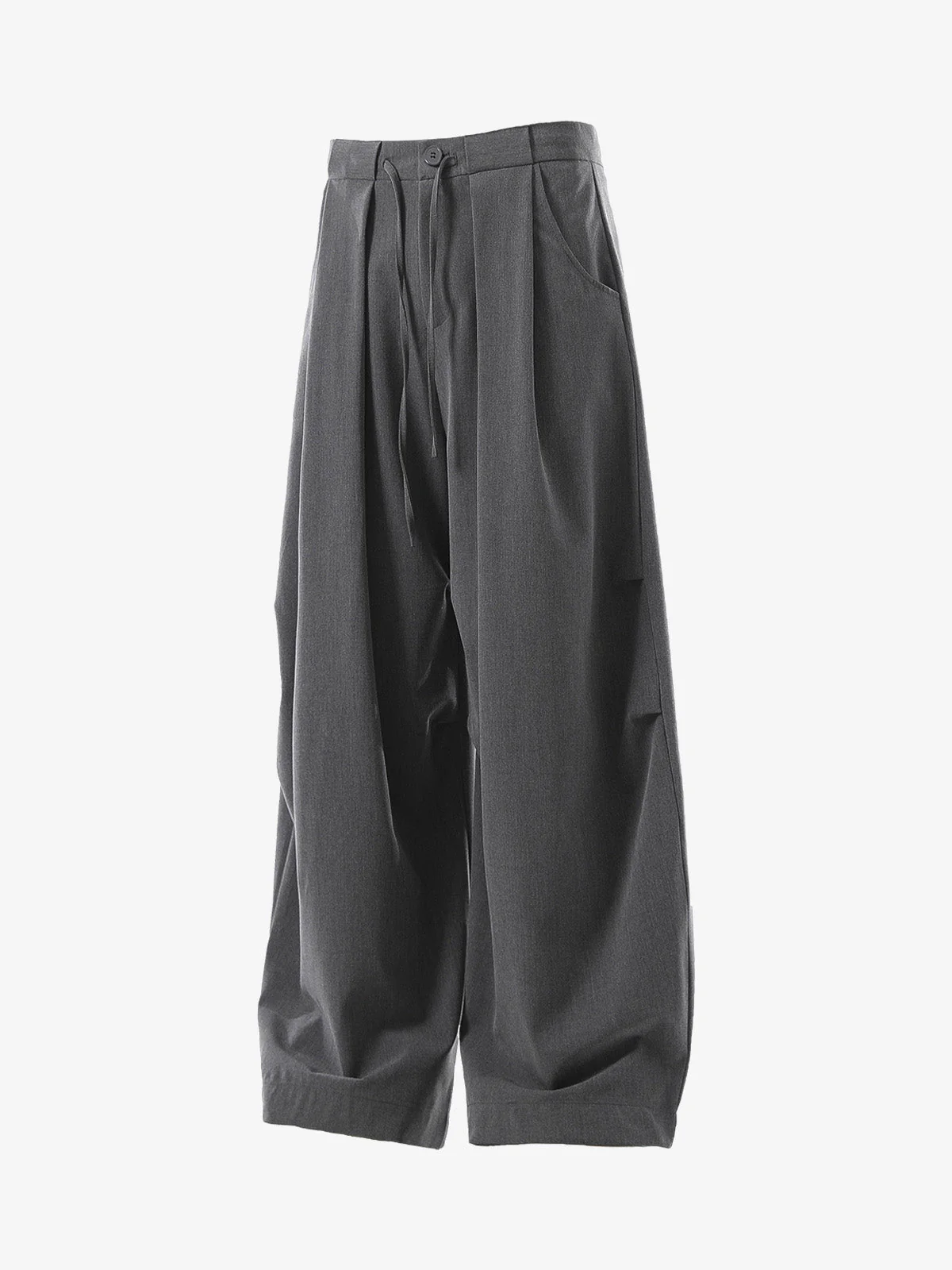 High Street Drawstring Design Pleated Flared Scimitar Pants - Image 2