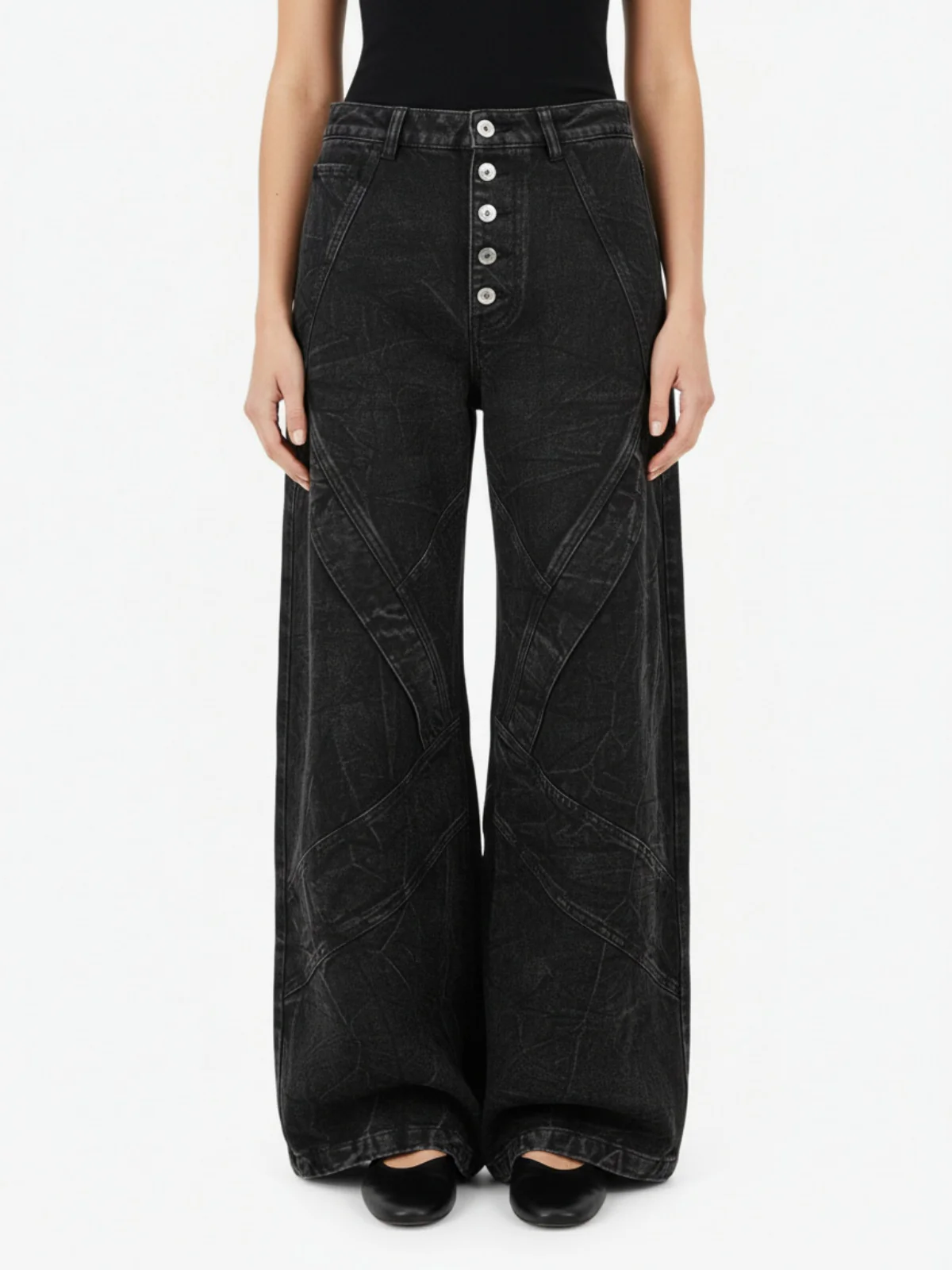 High Street Functional Structured Design Tie-Dye Baggy Jeans