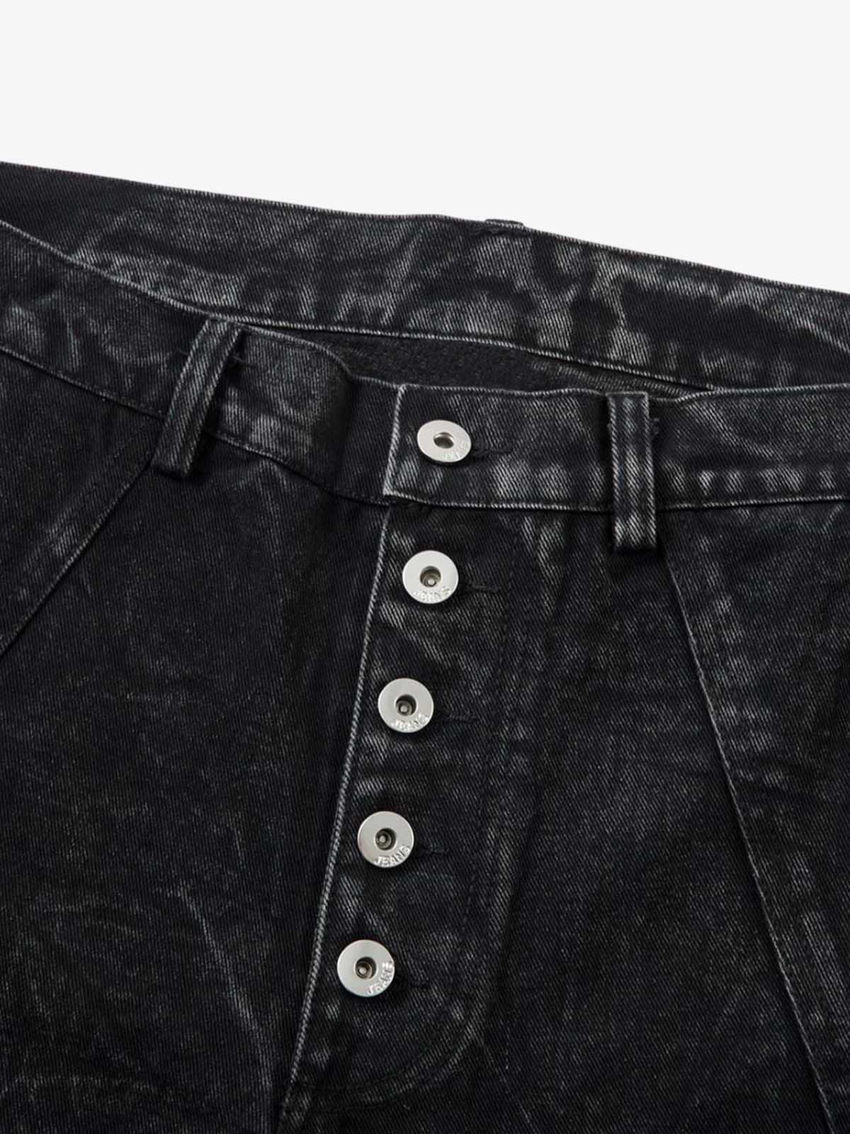 High Street Functional Structured Design Tie-Dye Baggy Jeans - Image 10