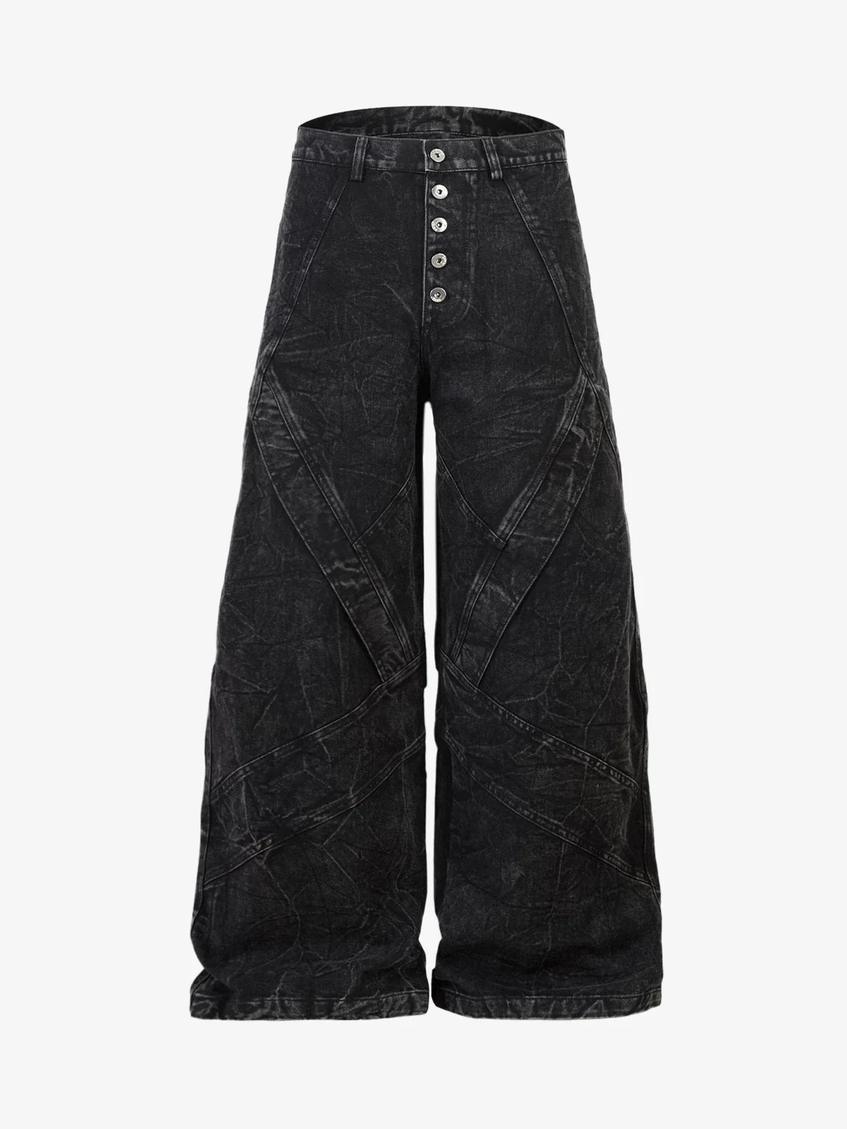 High Street Functional Structured Design Tie-Dye Baggy Jeans - Image 2
