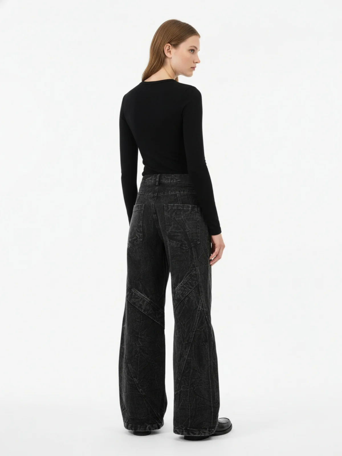 High Street Functional Structured Design Tie-Dye Baggy Jeans - Image 4