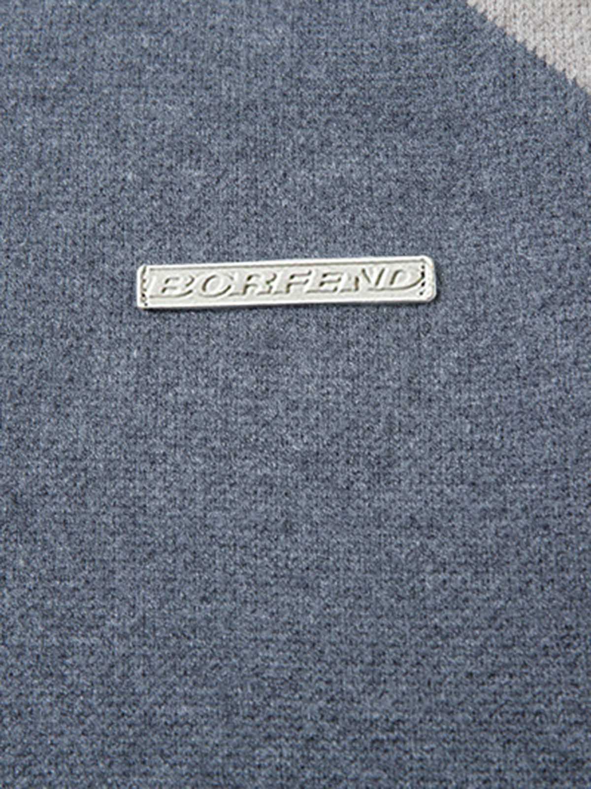 High Street Geometric Deconstruction Splicing Cardigan Sweater - Image 12