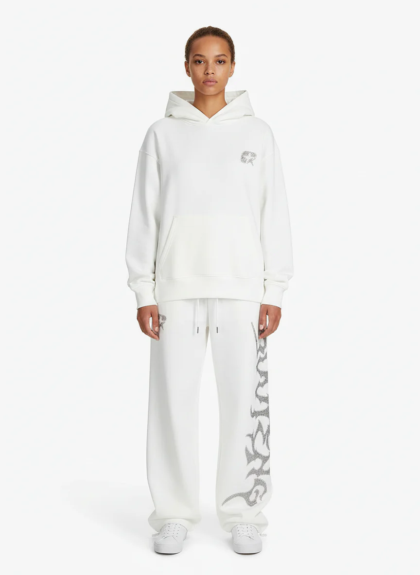 High Street Rhinestone Hip-hop Wide-leg Sweatpants