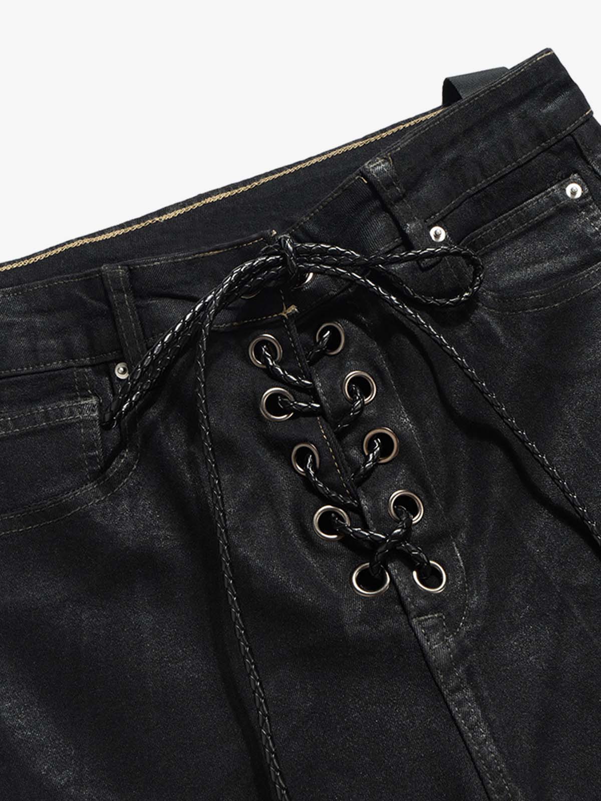 High Street RO Coated Washed Slightly Flared Jeans - 2508 - Image 5