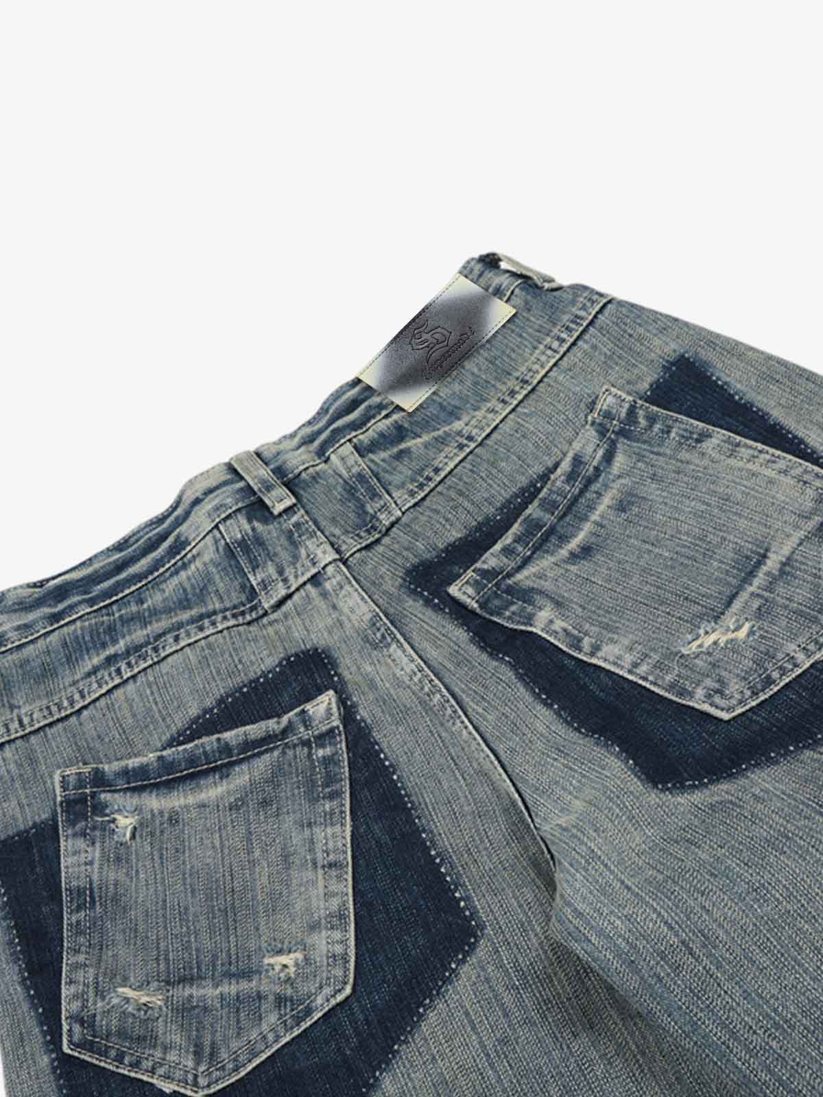 High Waist Distressed Barrel Denim Jeans - Image 4