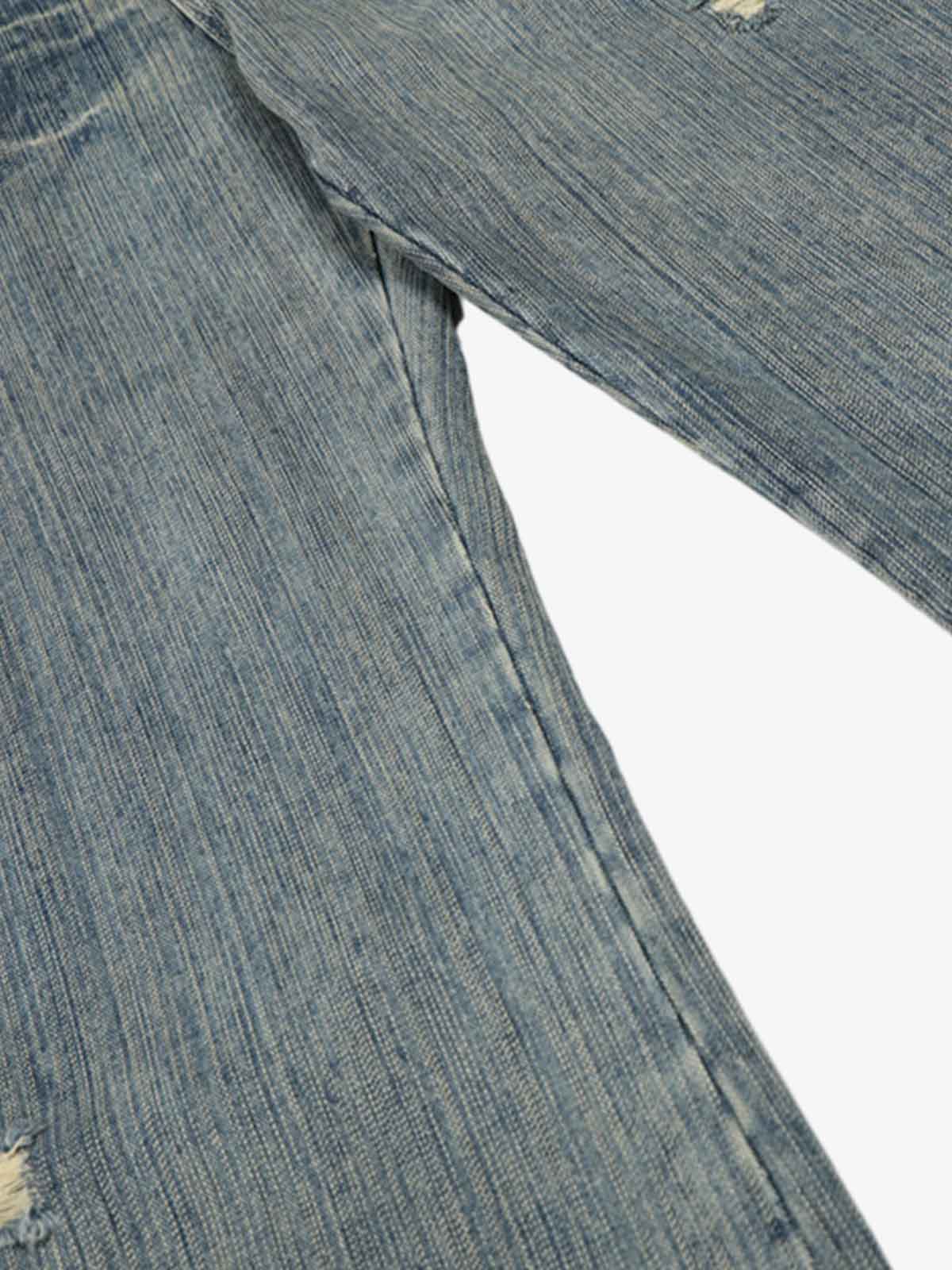 High Waist Distressed Barrel Denim Jeans - Image 6