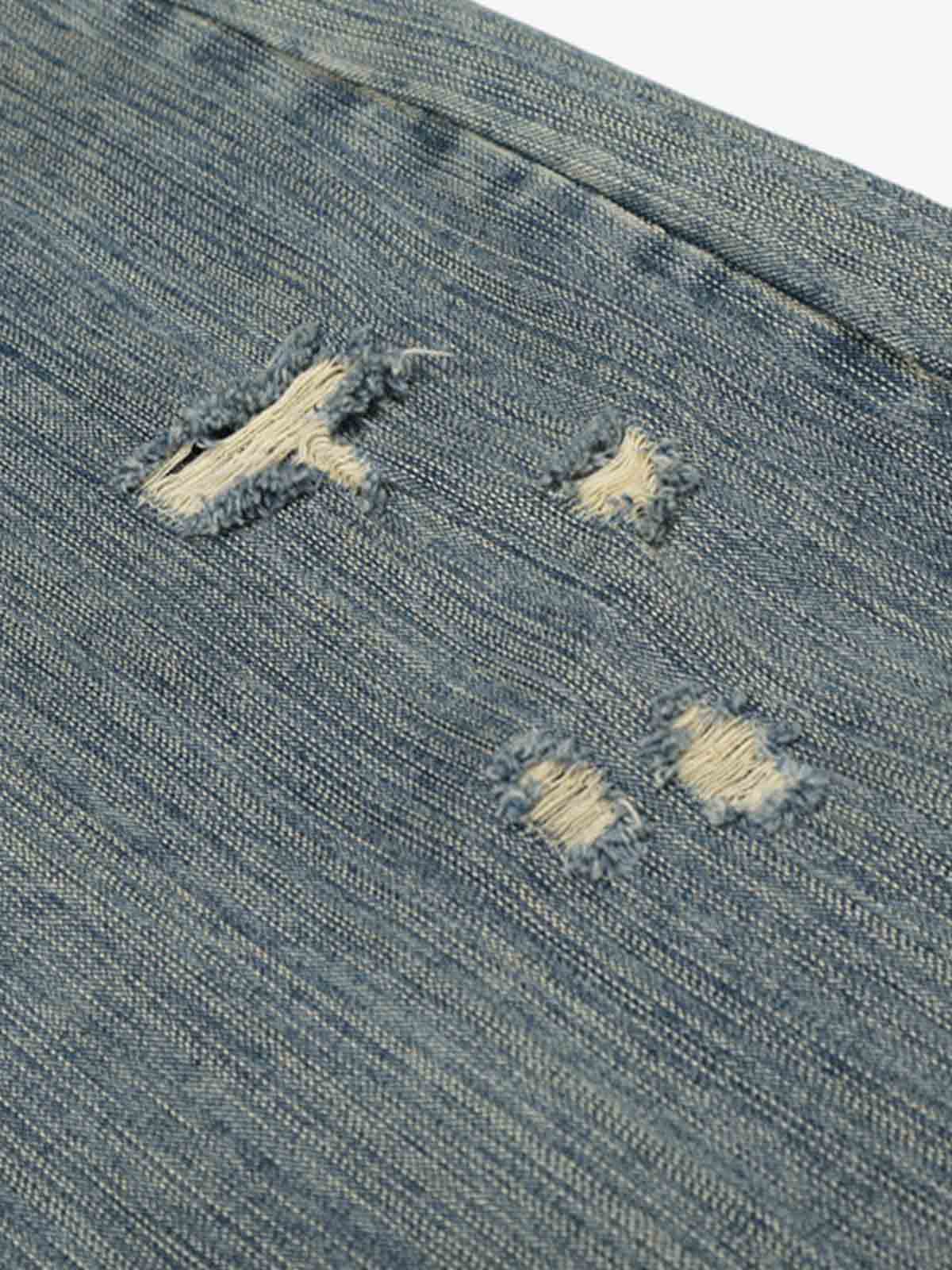 High Waist Distressed Barrel Denim Jeans - Image 7