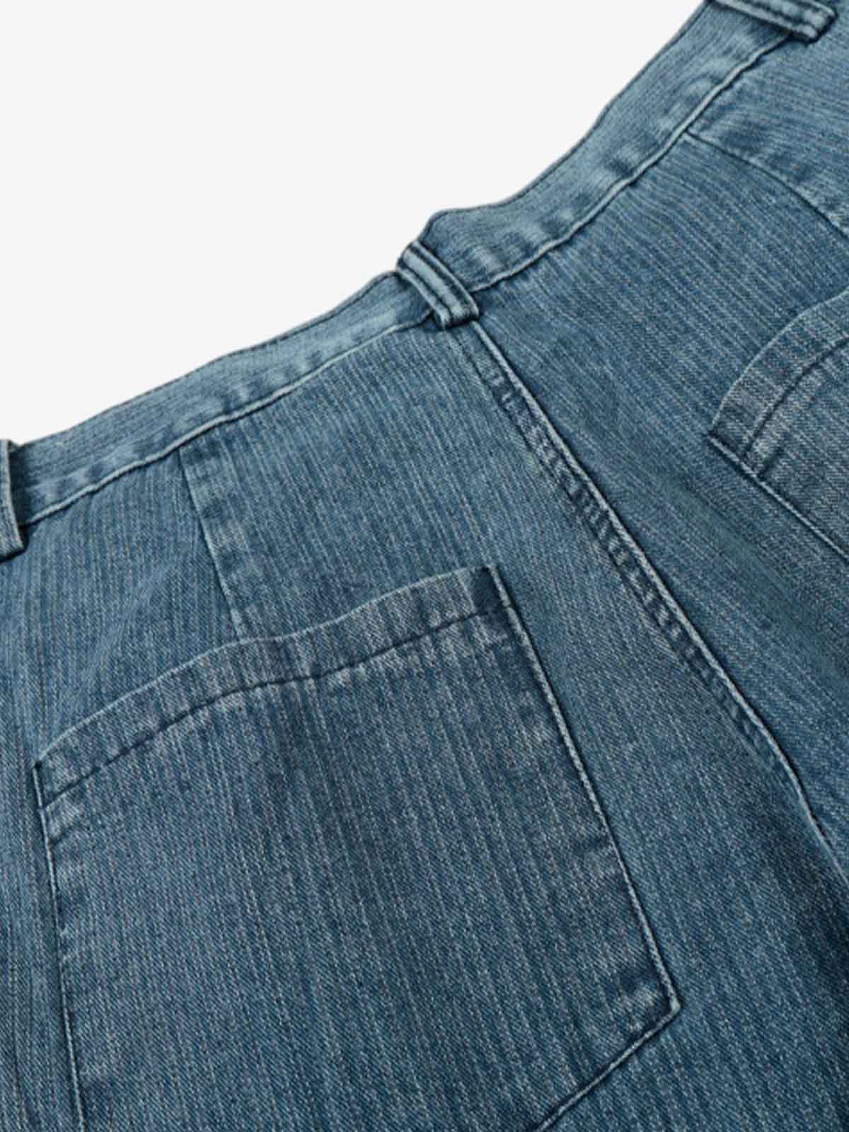 High Waist Pleated Wide Leg Jeans - Image 10