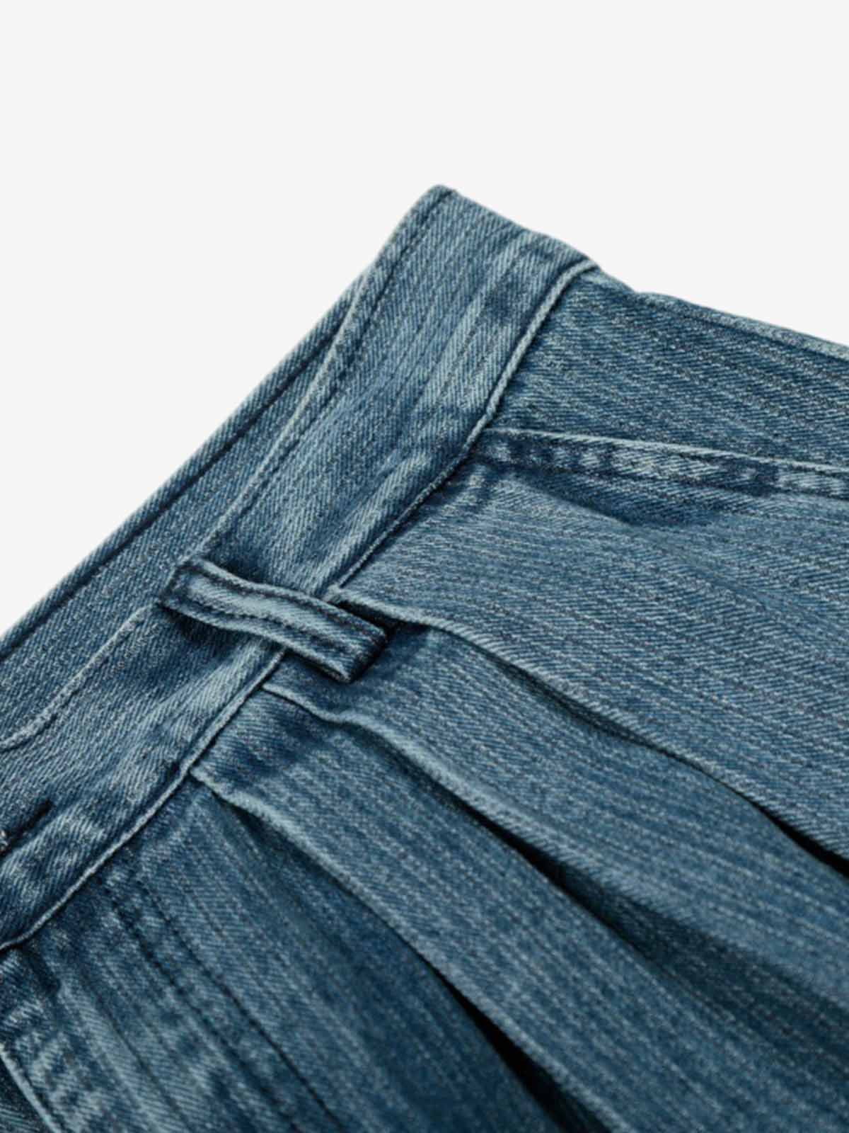 High Waist Pleated Wide Leg Jeans - Image 8