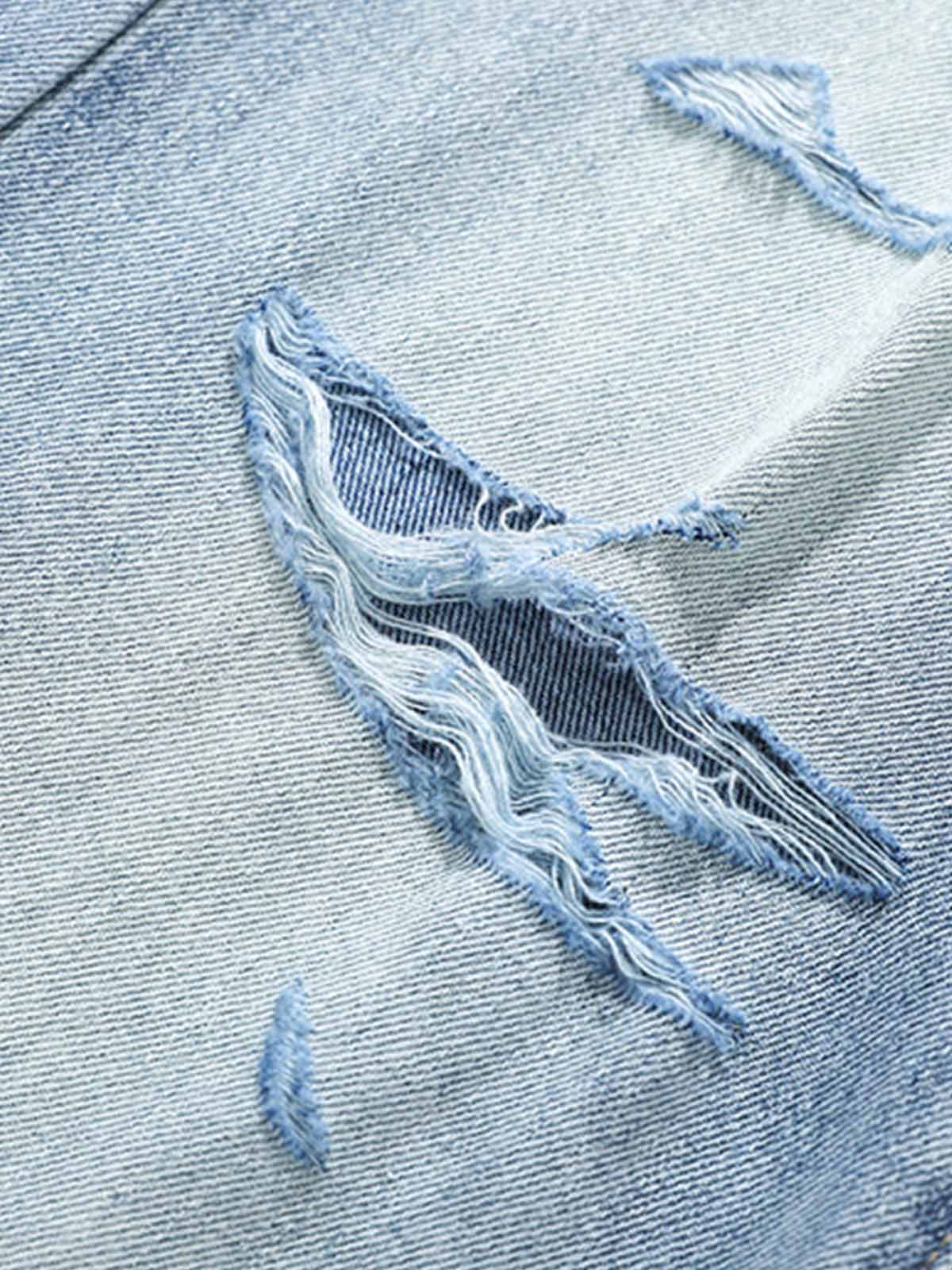Denim Ripped Washed Distressed Jeans - 2503 - Image 15