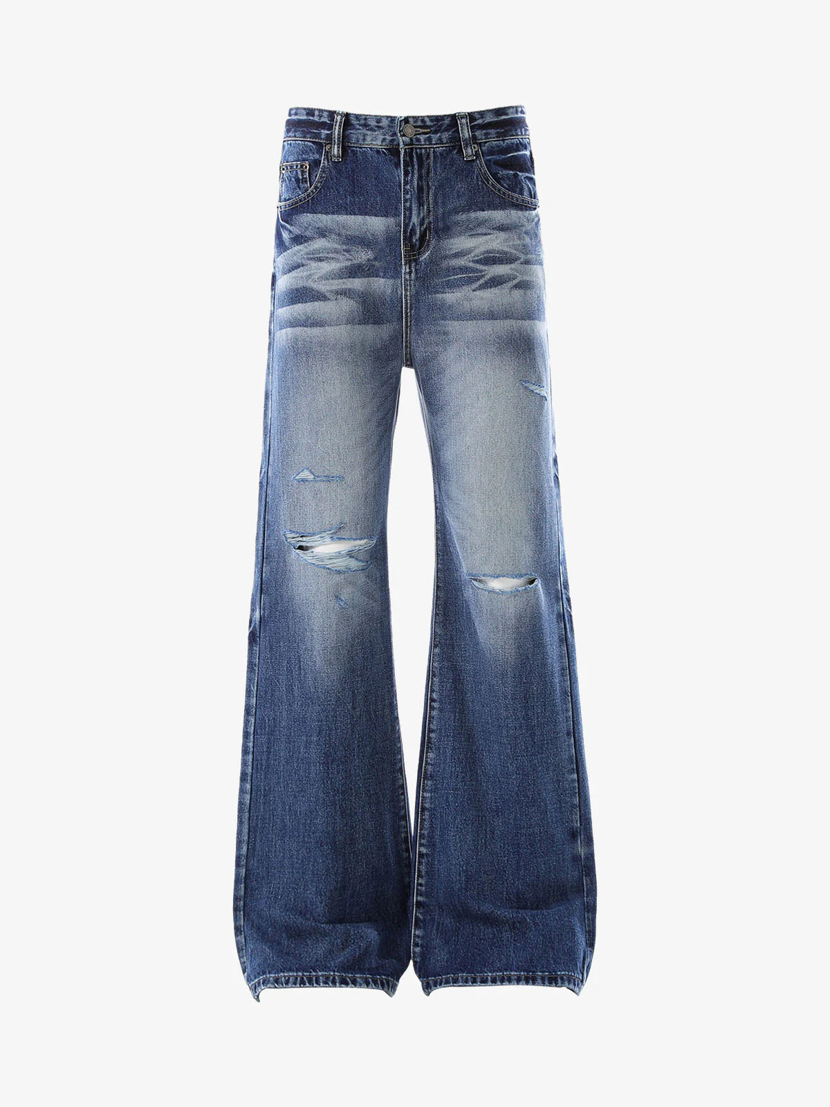 Denim Ripped Washed Distressed Jeans - 2503 - Image 2