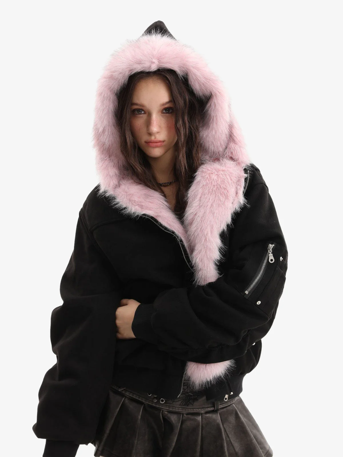 Street Fur Reversible Hooded Jacket - 2493 - Image 11