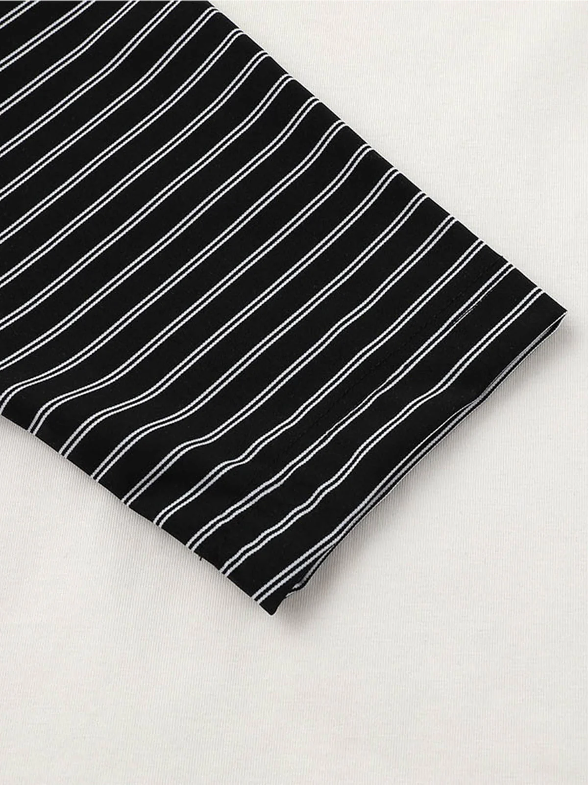 Hip-Hop Striped Fake Two-Piece Jersey Long-Sleeved T-Shirt - Image 5