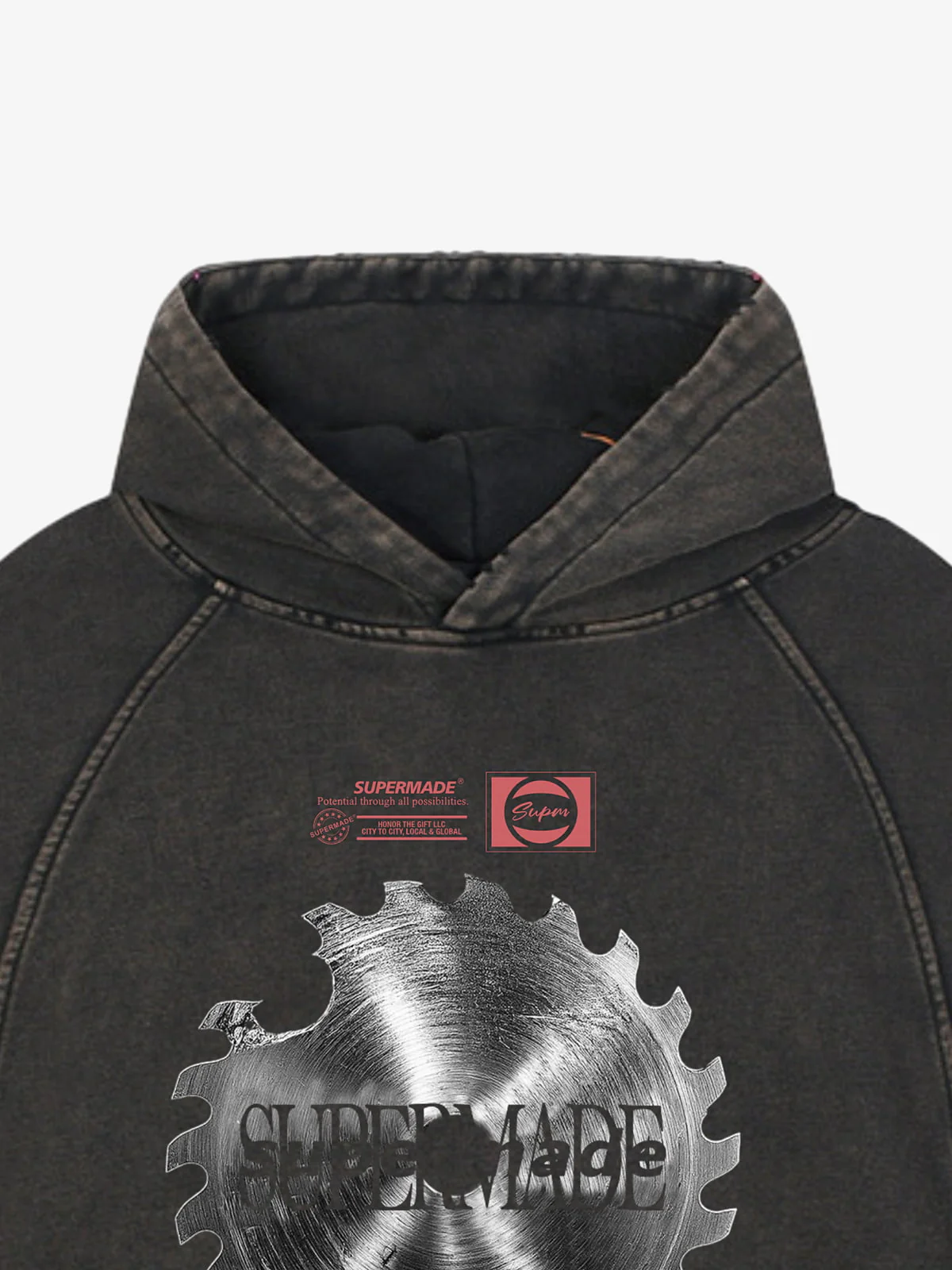 Industrial Saw Blade Graphic Cropped Hoodie - Image 6