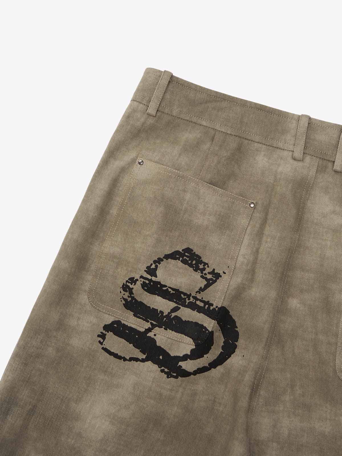Original Large Cross Angel Print Distressed Jeans - Image 10