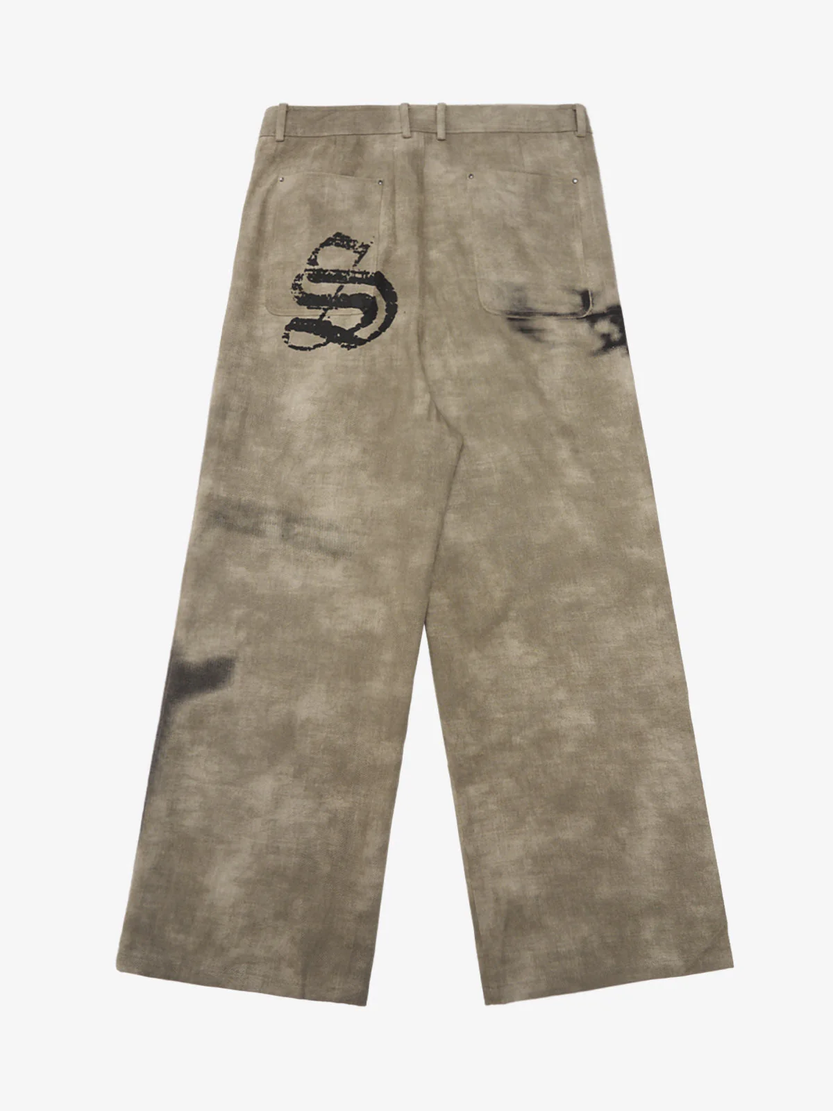 Original Large Cross Angel Print Distressed Jeans - Image 6