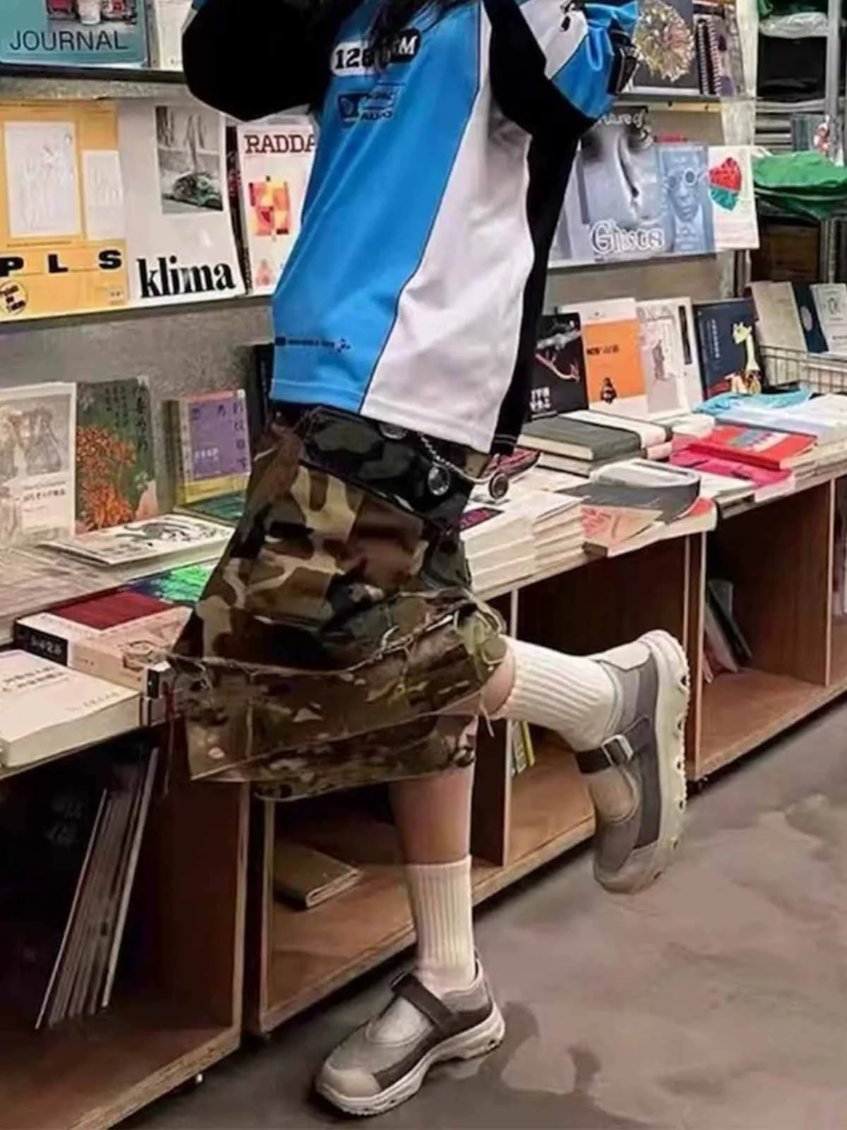 Layered Camouflage Multi-Pocket Cargo Jorts - Image 3