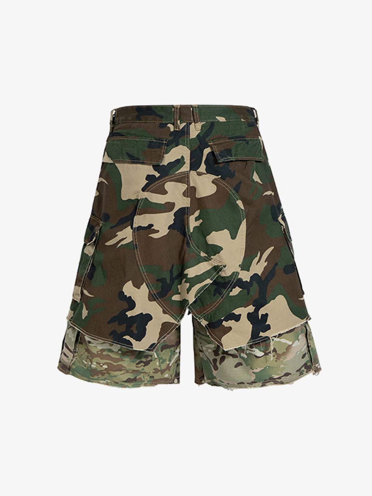 Layered Camouflage Multi-Pocket Cargo Jorts - Image 5